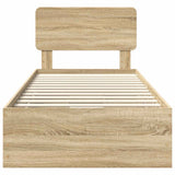 Struttura del letto con cassetto Rovere Sonoma 100 x 200 cm