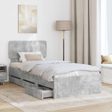 Struttura del letto con cassetto Grigio Cemento 90 x 200 cm