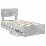 Struttura del letto con cassetto Grigio Cemento 90 x 200 cm