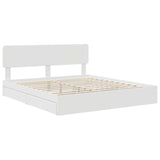 Letto con Contenitore Bianco 200 x 200 cm Legno truciolato