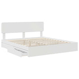 Letto con Contenitore Bianco 200 x 200 cm Legno truciolato