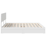 Letto con Contenitore Bianco 200 x 200 cm Legno truciolato