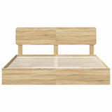 Letto con Contenitore con testiera Rovere Sonoma 200 x 200 cm