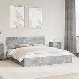 Letto con Contenitore con testiera Grigio cemento 200 x 200 cm
