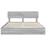 Letto con Contenitore con testiera Grigio Sonoma 200 x 200 cm