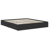 Letto con Contenitore Nero 180 x 200 cm Legno truciolato