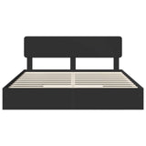 Letto con Contenitore Nero 180 x 200 cm Legno truciolato