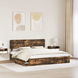 Letto con Contenitore con testiera Rovere fumé 180 x 200 cm