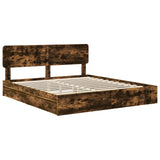 Letto con Contenitore con testiera Rovere fumé 180 x 200 cm