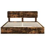 Letto con Contenitore con testiera Rovere fumé 180 x 200 cm