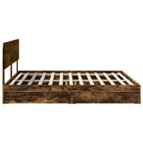 Letto con Contenitore con testiera Rovere fumé 180 x 200 cm