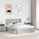 Letto con Contenitore con testiera Grigio cemento 160 x 200 cm