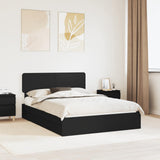 Letto con Contenitore Nero 150 x 200 cm Legno truciolato