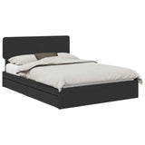 Letto con Contenitore Nero 150 x 200 cm Legno truciolato