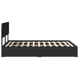 Letto con Contenitore Nero 150 x 200 cm Legno truciolato