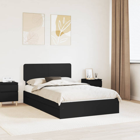 Letto con Contenitore Nero 120 x 200 cm Legno truciolato