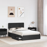 Letto con Contenitore Nero 120 x 200 cm Legno truciolato