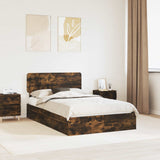 Letto con Contenitore con testiera Rovere fumé 120 x 200 cm