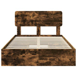 Letto con Contenitore con testiera Rovere fumé 120 x 200 cm