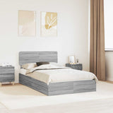 Letto con Contenitore con testiera Grigio Sonoma 120 x 200 cm