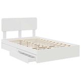 Letto con Contenitore Bianco 120 x 190 cm Legno truciolato