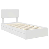 Letto con Contenitore Bianco 100 x 200 cm Legno truciolato