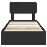 Letto con Contenitore Nero 100 x 200 cm Legno truciolato