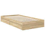 Letto con Contenitore con testiera Rovere Sonoma 100 x 200 cm