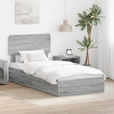 Letto con Contenitore con testiera Grigio Sonoma 100 x 200 cm