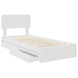 Letto con Contenitore Bianco 90 x 190 cm Legno truciolato