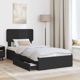 Letto con Contenitore Nero 75 x 190 cm Legno truciolato