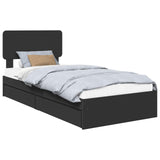Letto con Contenitore Nero 75 x 190 cm Legno truciolato