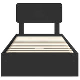 Letto con Contenitore Nero 75 x 190 cm Legno truciolato