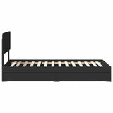 Letto con Contenitore Nero 75 x 190 cm Legno truciolato