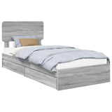 Letto con Contenitore con testiera Grigio Sonoma 75 x 190 cm