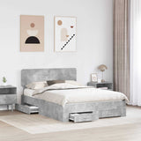 Struttura del letto con testiera Grigio cemento 160 x 200 cm