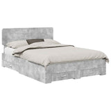 Struttura del letto con testiera Grigio cemento 160 x 200 cm
