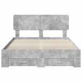 Struttura del letto con testiera Grigio cemento 160 x 200 cm