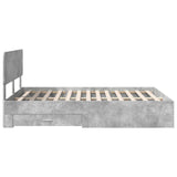 Struttura del letto con testiera Grigio cemento 160 x 200 cm