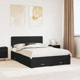 Struttura del letto Nero 150 x 200 cm Legno truciolato