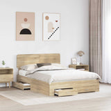 Struttura del letto con testiera Rovere Sonoma 150 x 200 cm