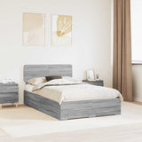 Struttura del letto con testiera Grigio Sonoma 135 x 190 cm