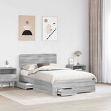 Struttura del letto con testiera Grigio Sonoma 135 x 190 cm