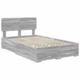 Struttura del letto con testiera Grigio Sonoma 135 x 190 cm