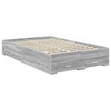 Struttura del letto con testiera Grigio Sonoma 135 x 190 cm