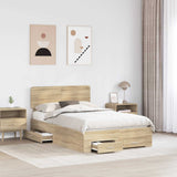 Struttura del letto con testiera Rovere Sonoma 120 x 200 cm