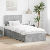 Struttura del letto con testiera Grigio cemento 100 x 200 cm
