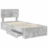 Struttura del letto con testiera Grigio cemento 100 x 200 cm