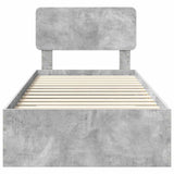 Struttura del letto con testiera Grigio cemento 100 x 200 cm