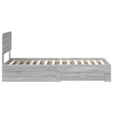 Struttura del letto Grigio Sonoma 90 x 190 cm Legno truciolato
